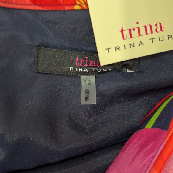 Trina Turk NWT Kanan Square Neck Ruffle Sleeve Shift Dress - Picture 3 of 9